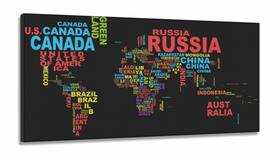 Quadros Decorativos Mapa Mundi Retrô Geografia Escola em Tecido Canvas 130x60 Quadros Decorativos Mapa Mundi Retrô Geografia Escola em Tecido Canvas 130x60