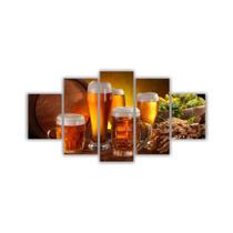 Quadros Decorativos MDF Bebidas Copos de Cerveja - X4 Adesivos