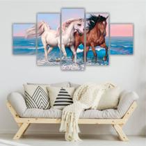 Quadros Decorativos MDF Cavalos na Praia 115cm x 60cm