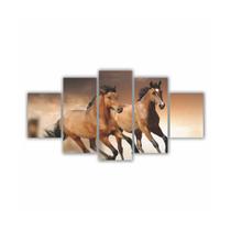 Quadros Decorativos MDF Corrida de Cavalos Marrom