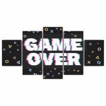 Quadros Decorativos Mdf Game Over Colorido Jogos Gamer Sala Quarto