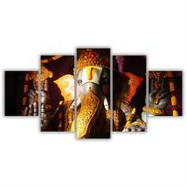 Quadros Decorativos MDF Lord Ganesha Faces Hindu Sala Quarto