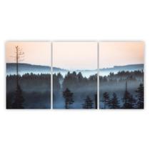 Quadros Decorativos MDF paisagem árvores pássaros e Neblina 80x60 Quadros Decorativos MDF paisagem árvores pássaros e Neblina 80x60
