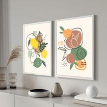 Quadros Decorativos Moldura e vidro limão Fruta Cozinha