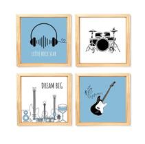 Quadros Decorativos Moldura e Vidro - musica estrela do rock Quadros Decorativos Moldura e Vidro - musica estrela do rock