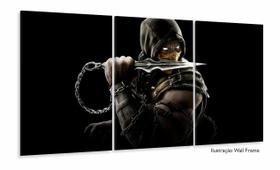 Quadros Decorativos Mortal Kombat 120x60 3 peças em Tecido