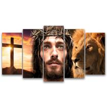 Quadros Decorativos Mosaico 5 Peças Jesus é o Caminho