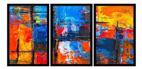 Quadros Decorativos Mosaico Abstrato Pintura Moderno"