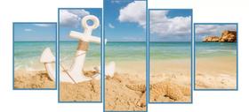 Quadros Decorativos Mosaico Âncora Mar Oceano Areia Sol" Quadros Decorativos Mosaico Âncora Mar Oceano Areia Sol"