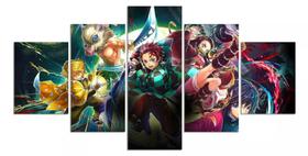 Quadros Decorativos Mosaico Anime Demon Slayer Personagens Quadro Painel Decorar"