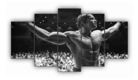 Quadros Decorativos Mosaico Arnold Schwarzenegger Academia Gym "