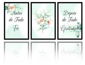 Quadros Decorativos Mosaico Fé E Gratidão"