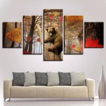 Quadros Decorativos Mosaico Filhote Urso Na Arvore"