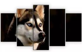 Quadros Decorativos Mosaico Husky Siberiano Hd Lindo Hdss"