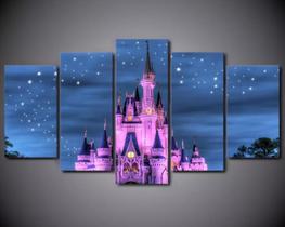 Quadros Decorativos Mosaico Infantil Princesa Castelo Disney"