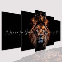 Quadros Decorativos mosaico Leão Majestoso Sempre foi Deus