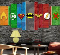 Quadros Decorativos Mosaico Liga Da Justiça Dc Marvel"