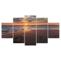 Quadros Decorativos Mosaico MDF por do sol Coração - x4adesivos