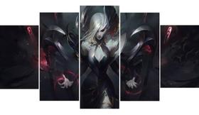 Quadros Decorativos Mosaico Morgana Coven Skin Lol Game "