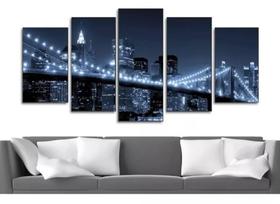 Quadros Decorativos Mosaico Ponte Brooklyn Noite Paisagem" Quadros Decorativos Mosaico Ponte Brooklyn Noite Paisagem"