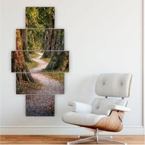 Quadros Decorativos Mosaico Quarto Caminho Do Bosque 5 Peças Quadros Decorativos Mosaico Quarto Caminho Do Bosque 5 Peças