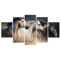 Quadros Decorativos Mosaico Sala Cavalos fazenda - x4adesivos