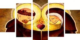 Quadros Decorativos Mosaico São Francisco De Assis E Clara Envagelho"