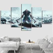 Quadros Decorativos Mosaico Vikings Guerreiro"