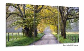 Quadros Decorativos Natureza Paisagem Arvores Sala 120x60 3 peças Quadros Decorativos Natureza Paisagem Arvores Sala 120x60 3 peças