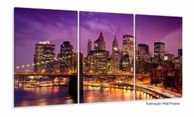 Quadros Decorativos Nova York 120x60 3 peças em Tecido