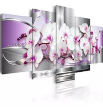 Quadros Decorativos Orquídea Branca Roxa"