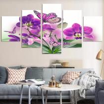 quadros decorativos Orquidea Roxa Borboleta"