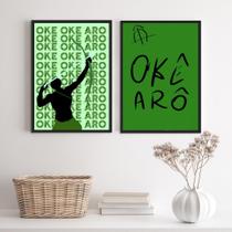 Quadros Decorativos Oxóssi Okê Arô 24x18cm - Madeira Preta Quadros Decorativos Oxóssi Okê Arô 24x18cm - Madeira Preta