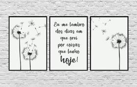 Quadros Decorativos Paisagem Dente de Leão Frase Oração