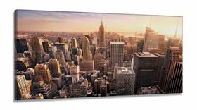 Quadros Decorativos Paisagem New York City Sala em tecido canvas 130x60 Quadros Decorativos Paisagem New York City Sala em tecido canvas 130x60