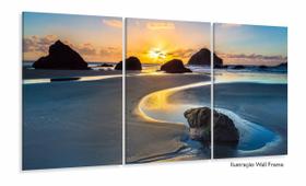 Quadros Decorativos Paisagem Praia 120x60 3 peças em Tecido