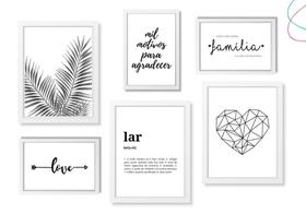 Quadros Decorativos para casa coração geométrico lar família