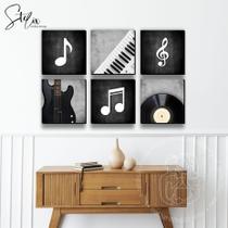 Quadros Decorativos para Músicos Instrumentos Musicais e Notas Musicais