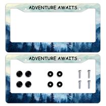 Quadros Decorativos para Placas de Carro - Adventure Awaits - 2 Unidades