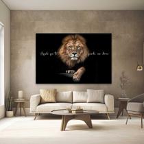 Quadros Decorativos para Quarto Sala 130x90 Leão Aquele que te Guarda Salmos Grande Escritório Hall
