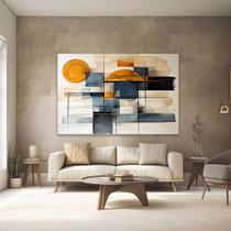 Quadros Decorativos para Quarto Sala Abstrato Laranja e Azul Ilustração bege Grande Escritório Hall Tamanho:40x60