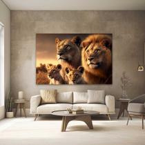 Quadros Decorativos para Quarto Sala Família de Leão Leões Filhote Grande Escritório Hall