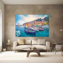 Quadros Decorativos para Quarto Sala Paisagem Barco Italia Mar Grande Escritório Hall