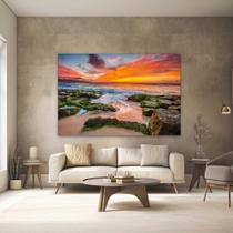 Quadros Decorativos para Quarto Sala Paisagem Praia Por do Sol Mar Grande Escritório Hall Tamanho:40x60