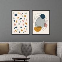 Quadros decorativos para sala Abstrato quarela em linhas azul