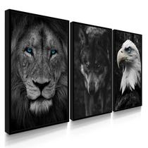 Quadros Decorativos Para Sala Animais Leão Lobo Águia Quadros Decorativos Para Sala Animais Leão Lobo Águia