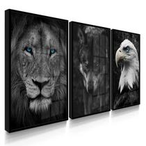 Quadros Decorativos Para Sala Animais Leão Lobo Águia