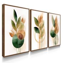 Quadros Decorativos Para Sala Flores Trio 55x40 Com Vidros