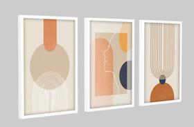 Quadros Decorativos para sala Formas Geométricas Minimalista Rosto