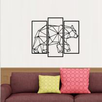 Quadros Decorativos para sala kit 3 urso Painel Trio Polar Vazado Mdf Parede Minimalista